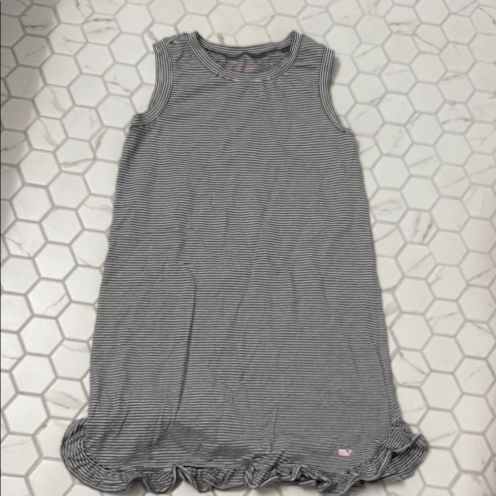 Vineyard Vines Gray Striped Kids Dress
